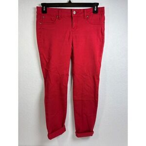 True Freedom 2011 Red Skinny Jeans Juniors 11 Stretch Low Rise Y2K 31" Inseam